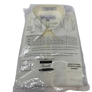 Daniel‎ Ellissa Mens Dress Shirt Ivory Cream 15.5 32-33 Convertible Cuff BS-31